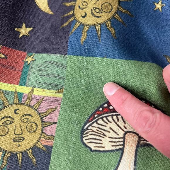 Women's Celestial Wide Leg Pull On Pants XS Mushrooms Moons Boho Gypsy Festival - Picture 11 of 11